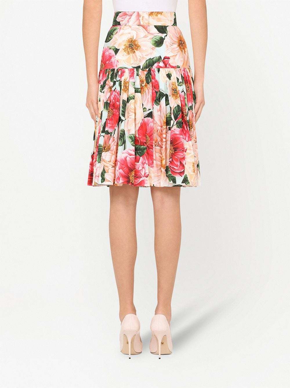 Dolce & Gabbana Floral-print Pleated Skirt In Multicolor