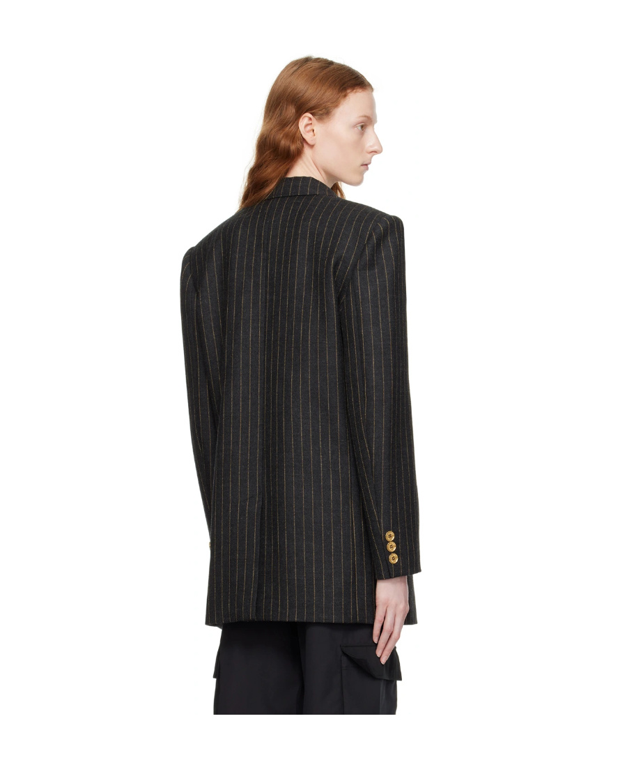 Moschino Double-breasted Blazer In Black