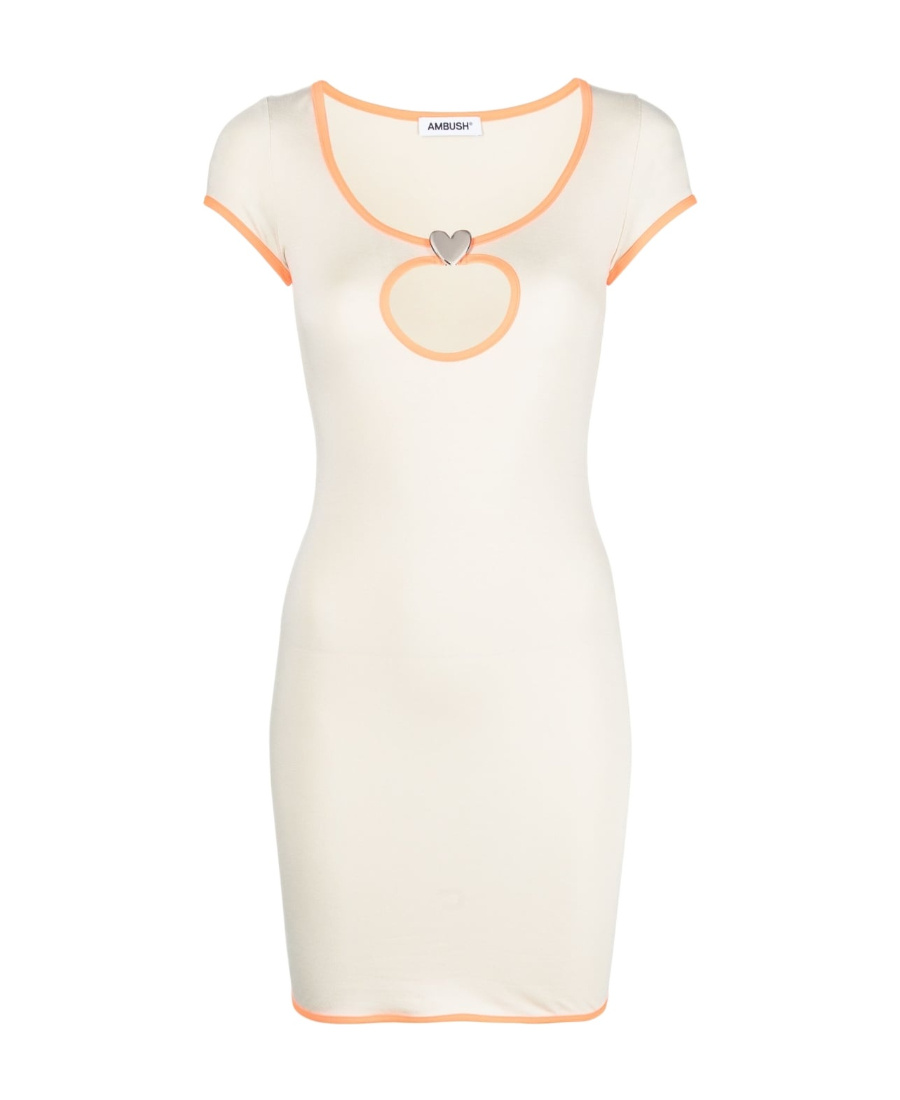 Ambush Heart-shaped Cutout Mini Dress In White