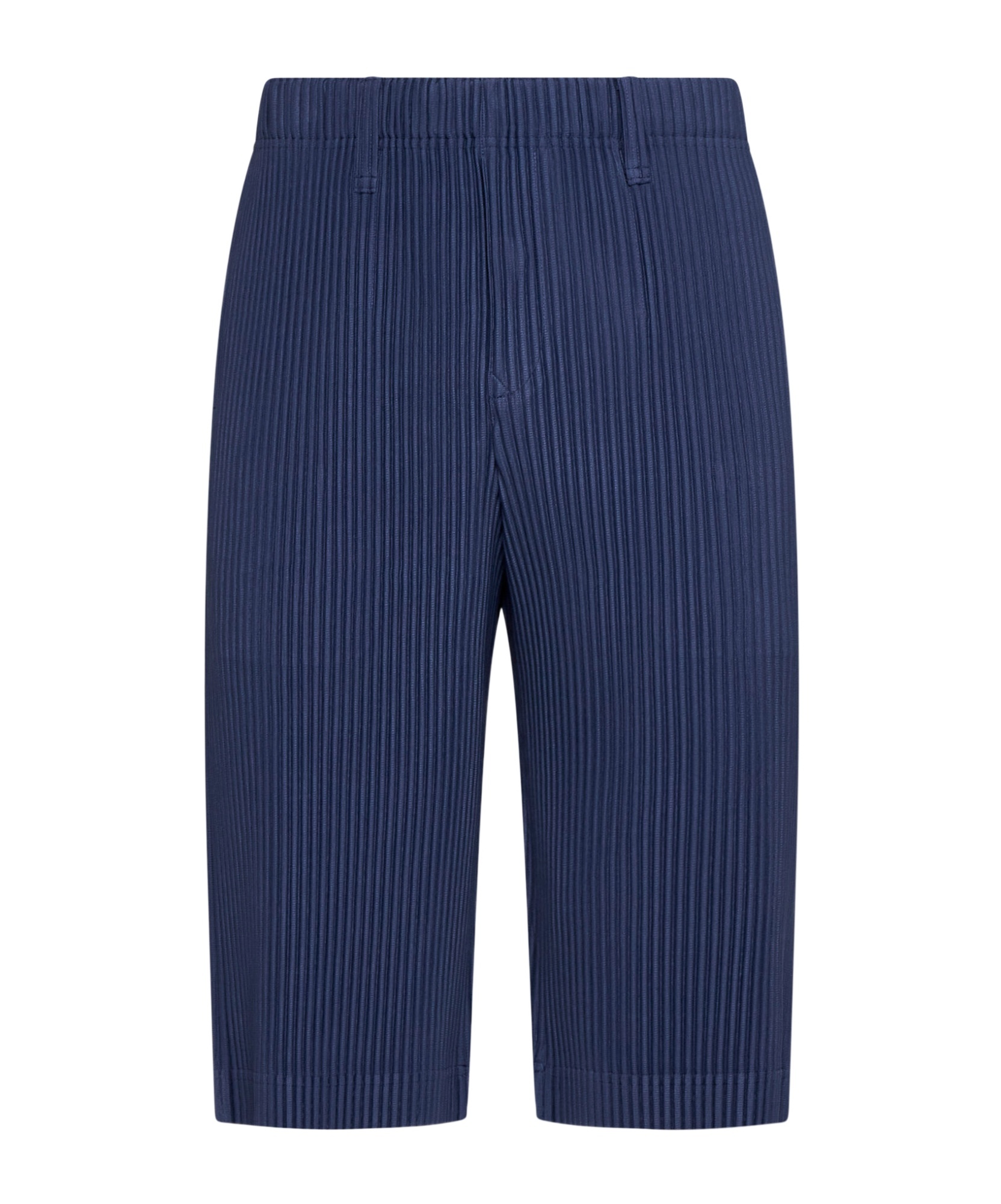 Issey Miyake Navy Tailored Pleats 2 Shorts In Blue