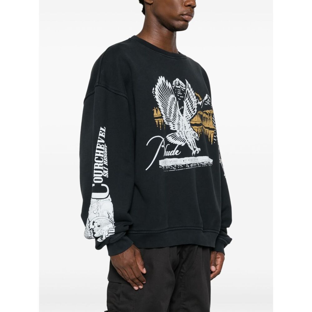 RHUDE GRAPHIC-PRINT COTTON SWEATSHIRT