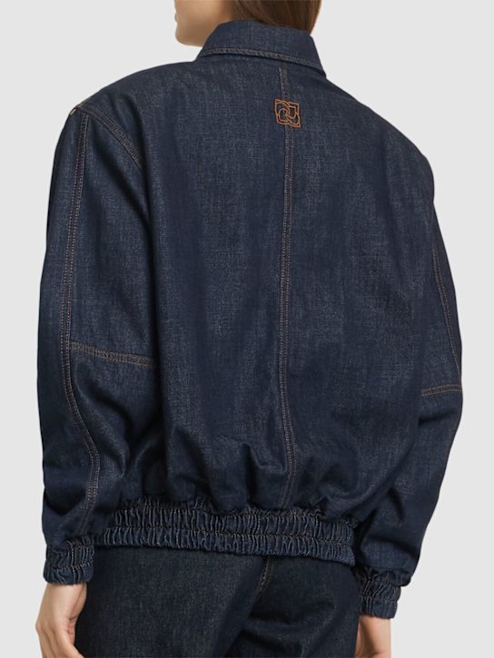 MAGDA BUTRYM LAPEL LONG-SLEEVED DENIM COAT
