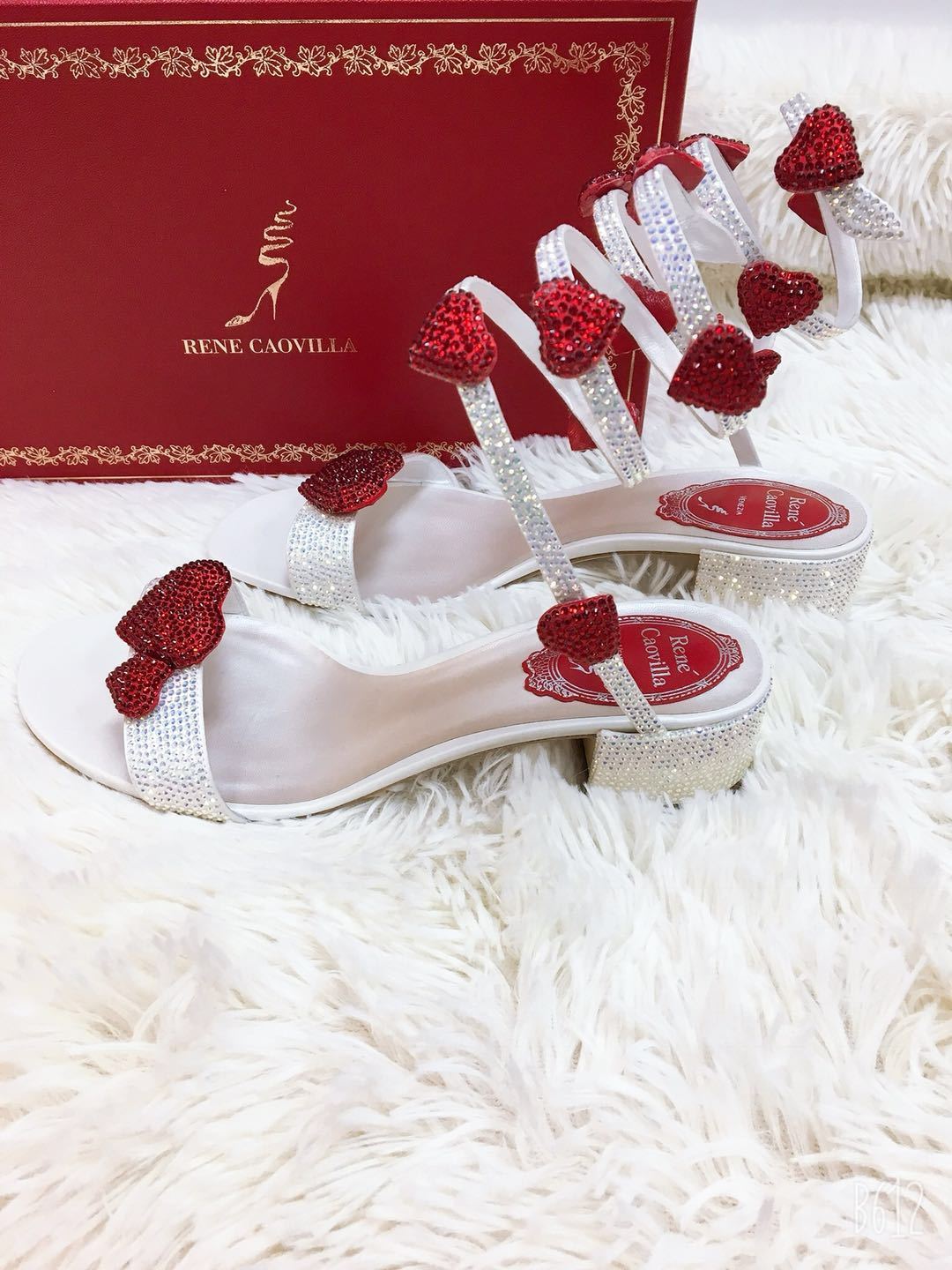 René Caovilla Love Straps Sandals In Red