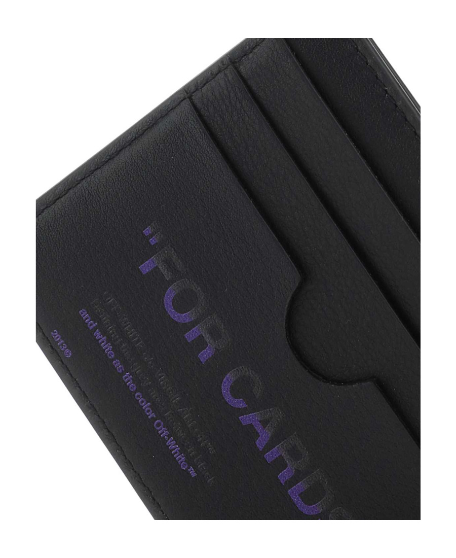 Off-white Leather Cardholder In Black