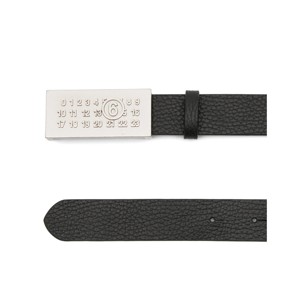Mm6 Maison Margiela Digital Logo Belt In Black