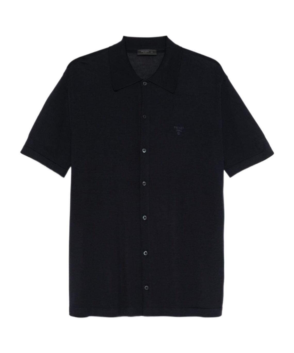 Prada Logo-embroidered Shirt In Blue