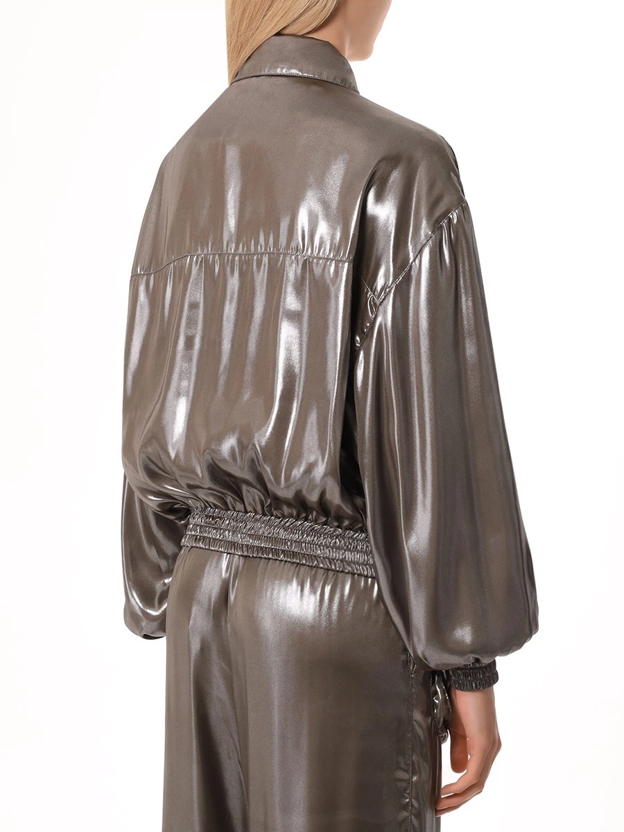Blumarine Long-sleeved Casual Jacket In Gray