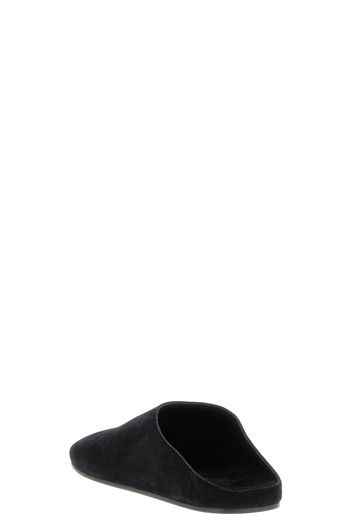 The Row Slippers Hudson In Pelle Scamosciata Nera Uomo In Black