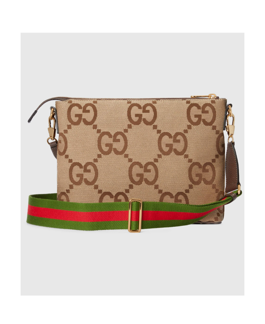 Gucci Jumbo Gg Messenger Bag In Nude