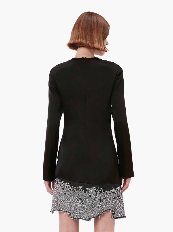 Jw Anderson J.w. Anderson Glitter-embellished Satin Minidress In Black