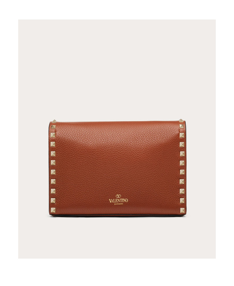 Valentino Small Rockstud Crossbody Bag In Brown