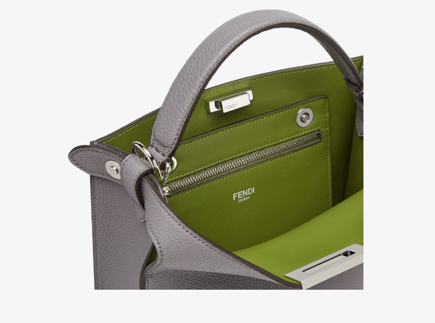 Fendi Peekaboo X-lite Small Shoulder Bag In Gray