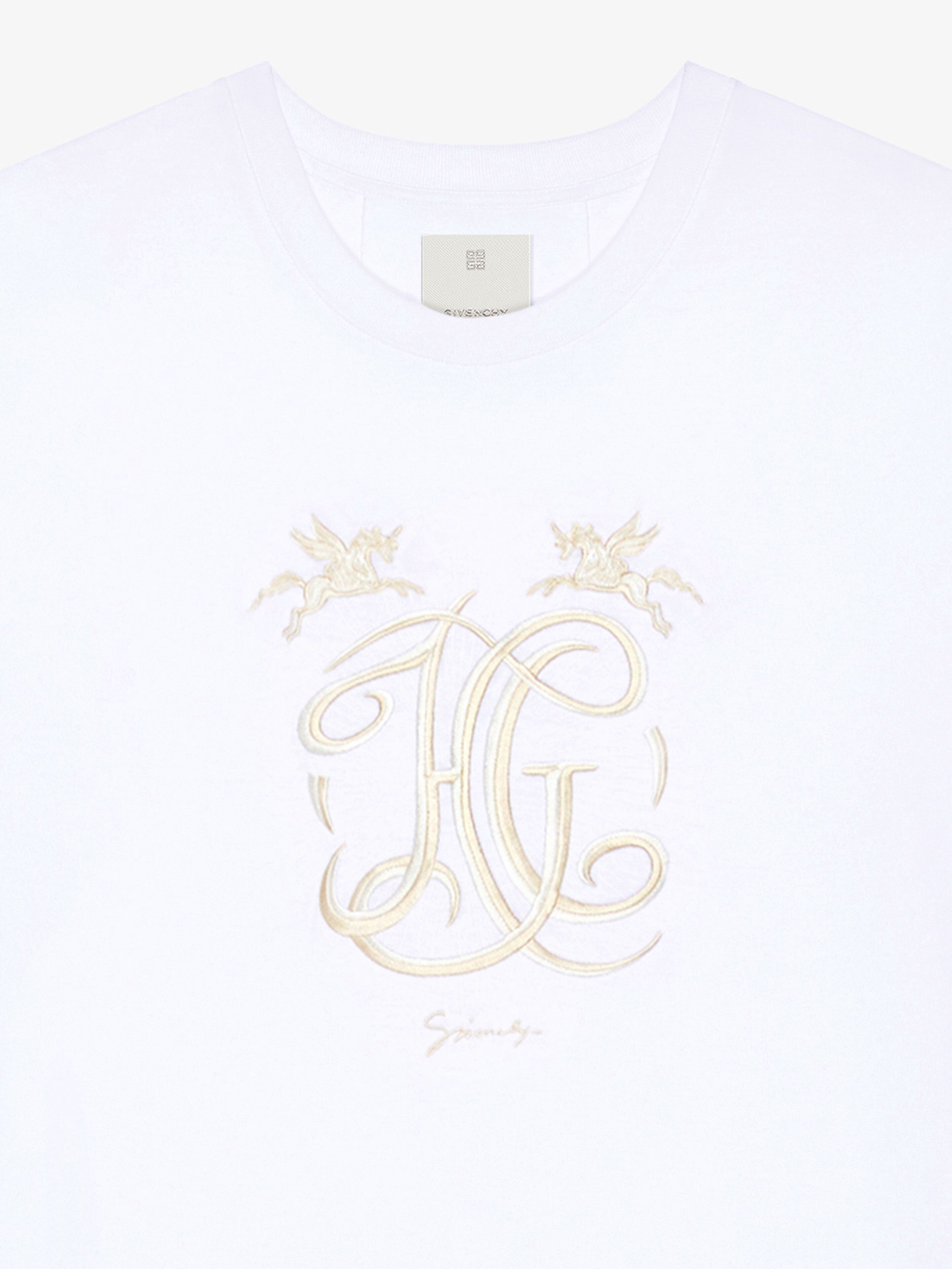 Givenchy Hg Embroidered Cotton T-shirt In White