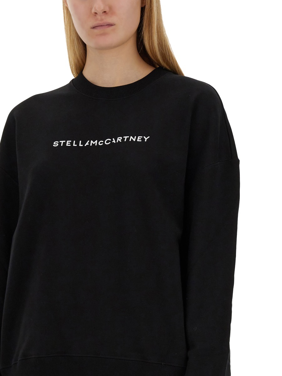 Stella Mccartney Logo-print Cotton Sweatshirt In Black
