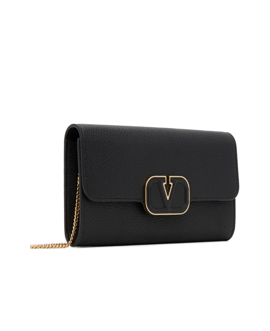 Valentino Logo Pattern Shoulder Bag In Black