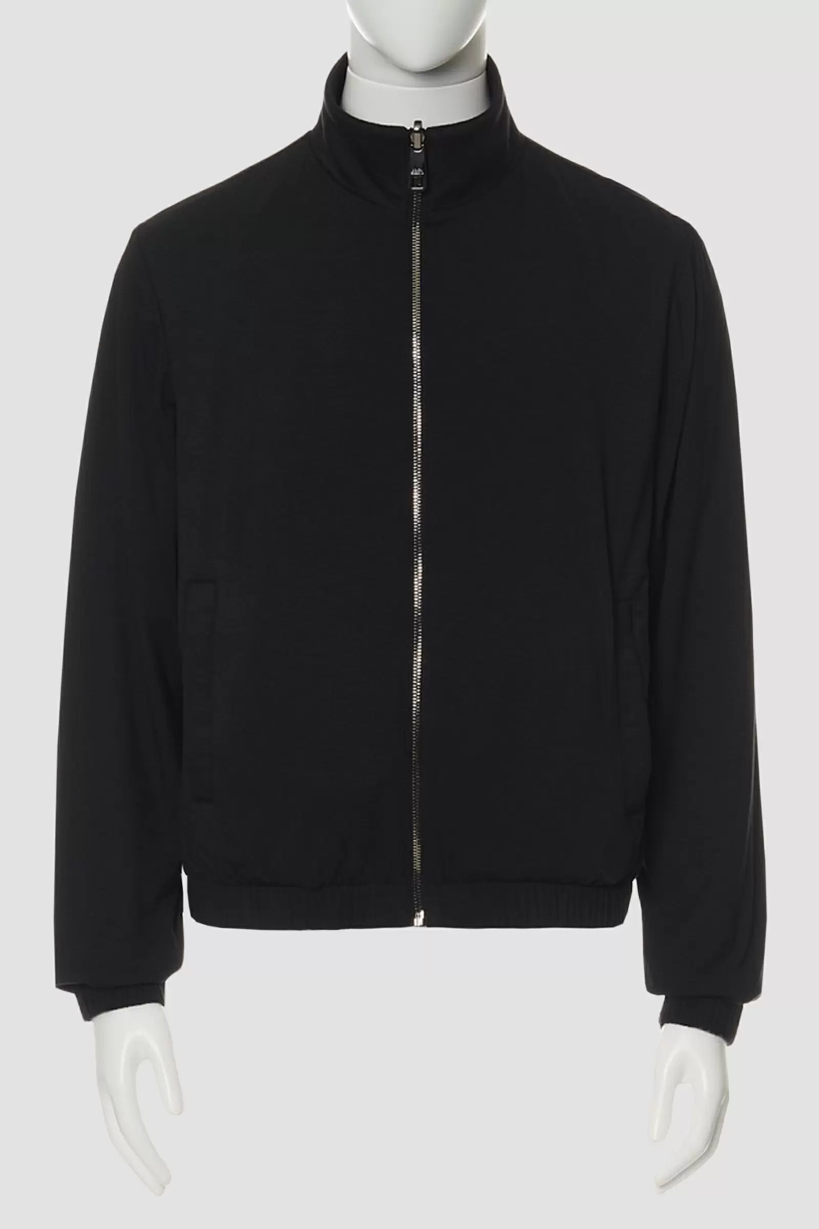 Dolce & Gabbana Logo Plaque Lightweight Nylon Zip Jacket In Black