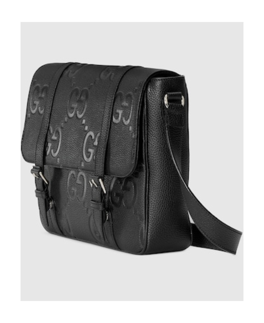 Gucci Jumbo Gg Medium Messenger Bag In Black
