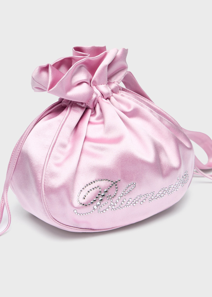 Blumarine Satin Clutch In Pink
