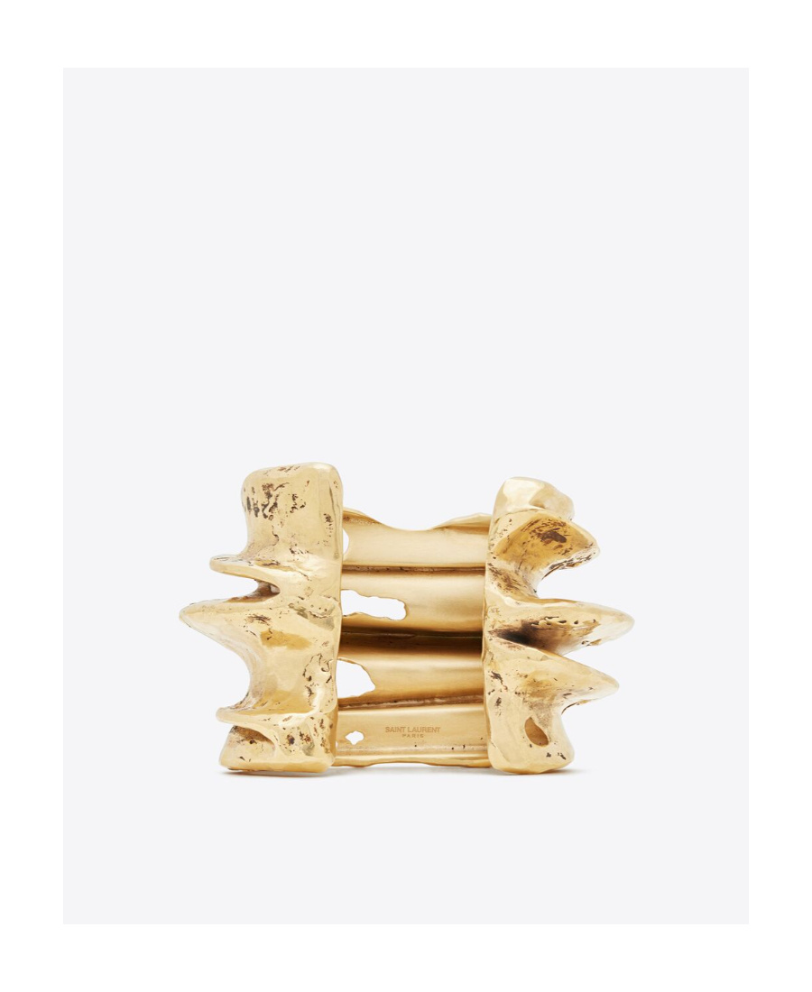 Saint Laurent Cut-out Detail Bangle In Yellow