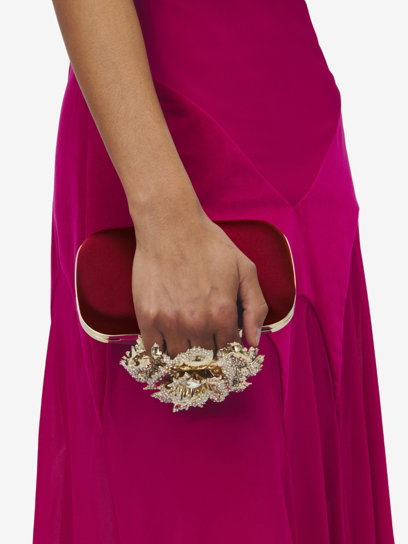 Alexander Mcqueen Women's Carnation Knuckle Clutch In Crimson In Red
