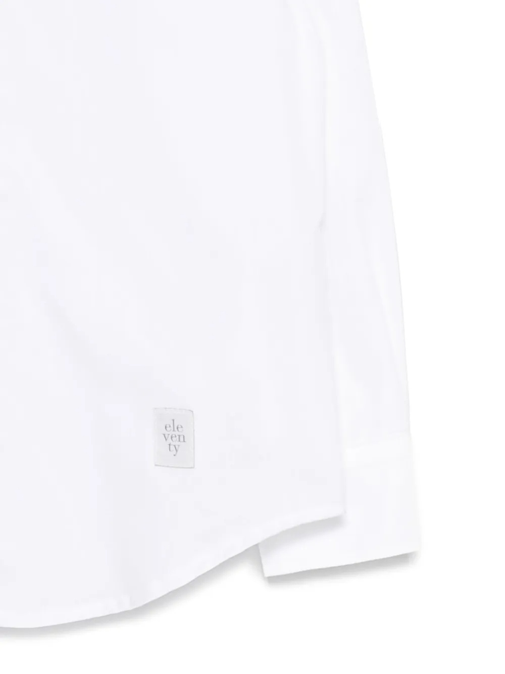 Eleventy Lapel Long Sleeve Shirt In White
