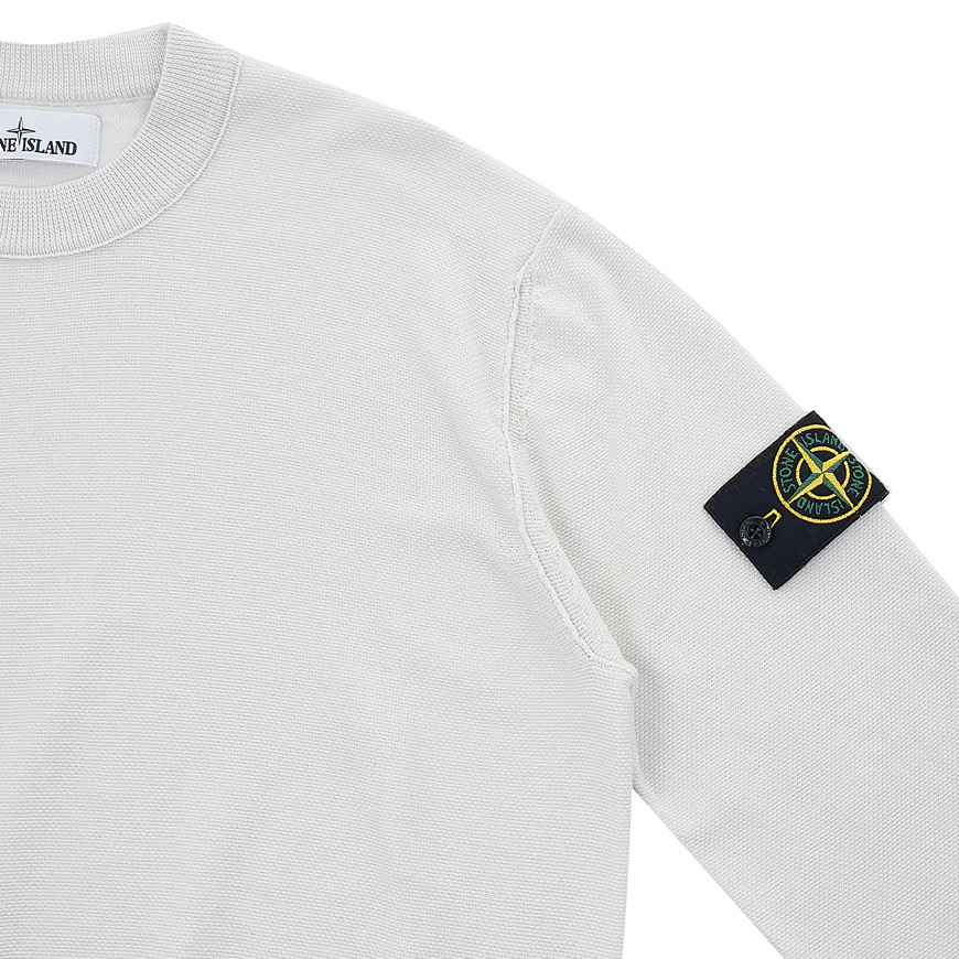 Stone Island Compass-motif Jersey-fleece Sweatshirt In White
