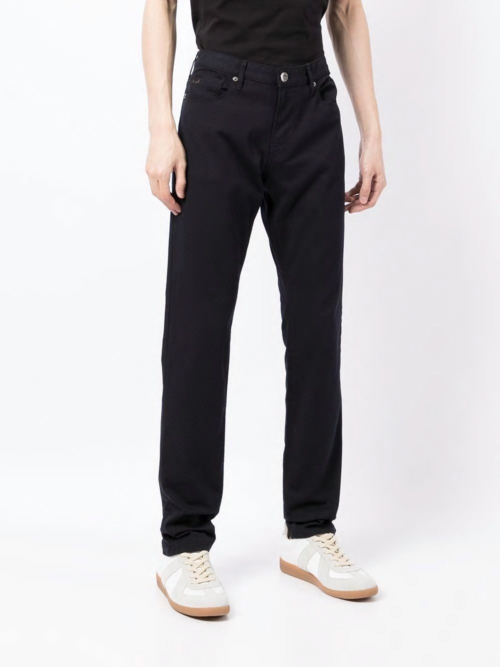 Emporio Armani Mid-rise Straight-leg Jeans In Black