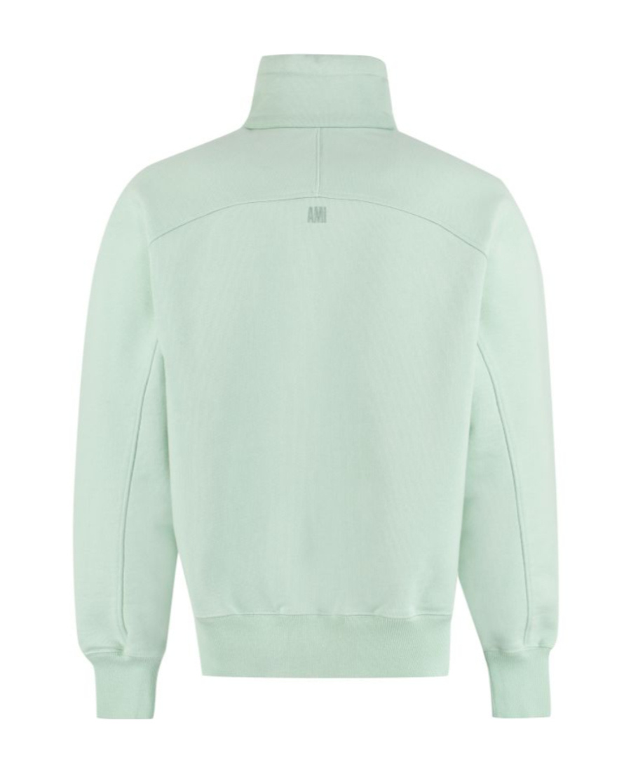 Ami Alexandre Mattiussi Ami De Coeur Half-zip Sweatshirt In White