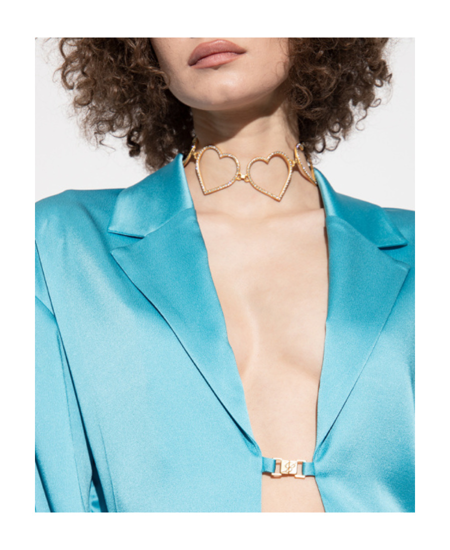 Blumarine Heart-chocker Necklace In Yellow