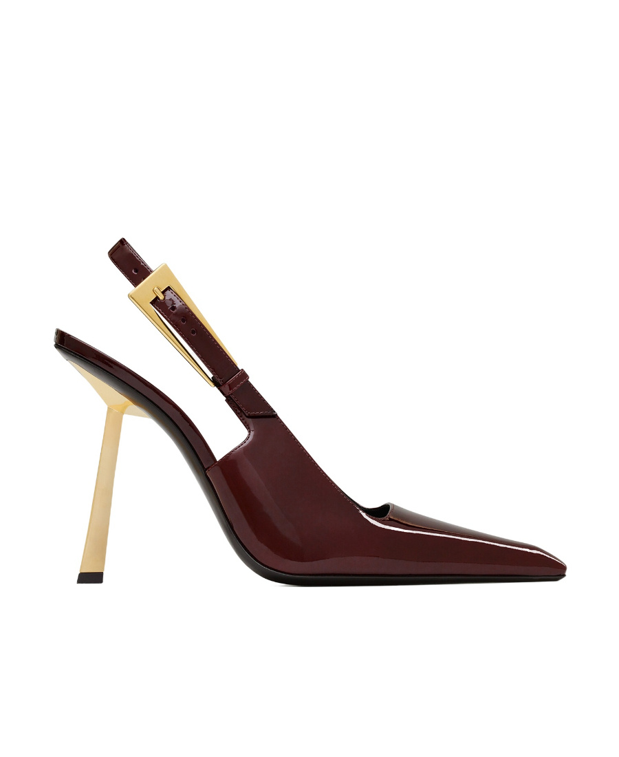 Saint Laurent Lee Embellished Patent-leather Slingback Pumps In Animal Print
