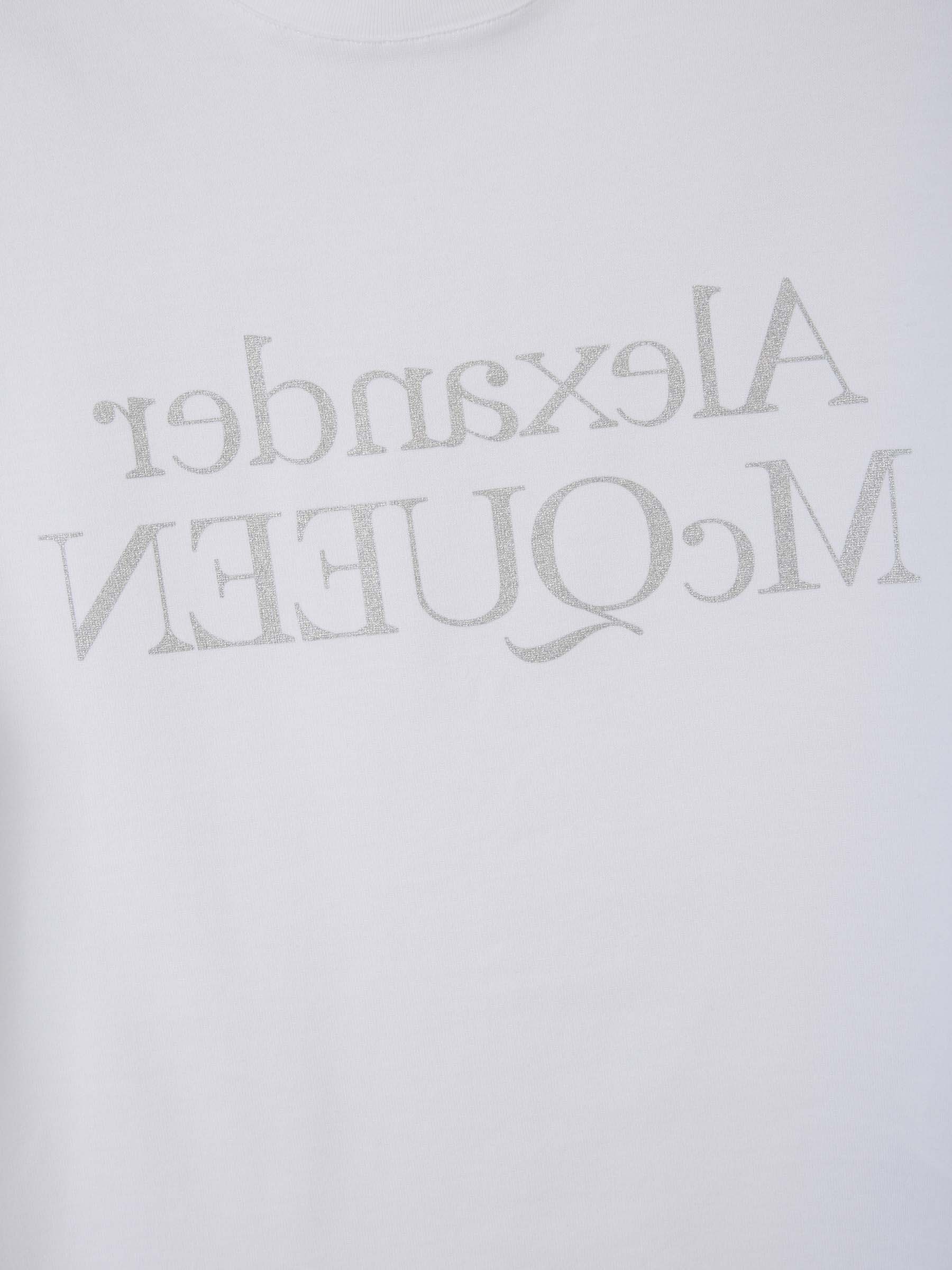 Alexander Mcqueen Alexander Mc Queen Reflected Logo T Shirt In White