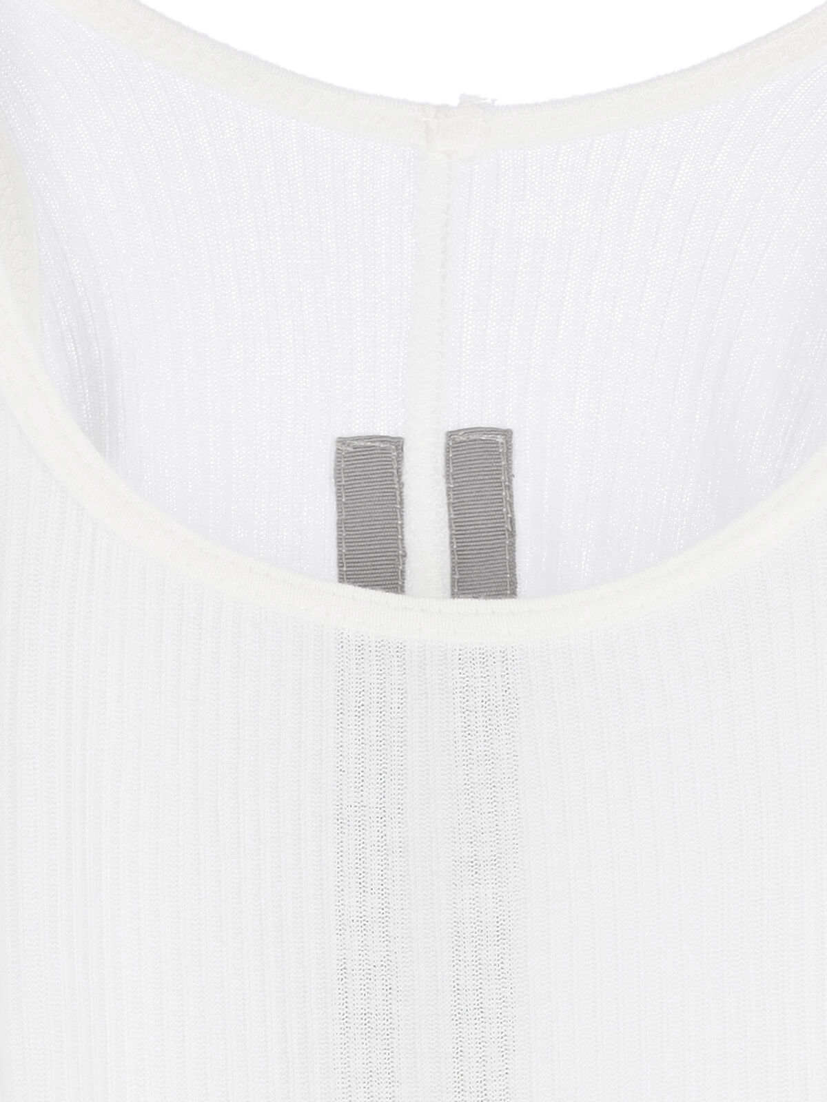 Rick Owens Top With Curved Hem And Ribbed Sleeves In White