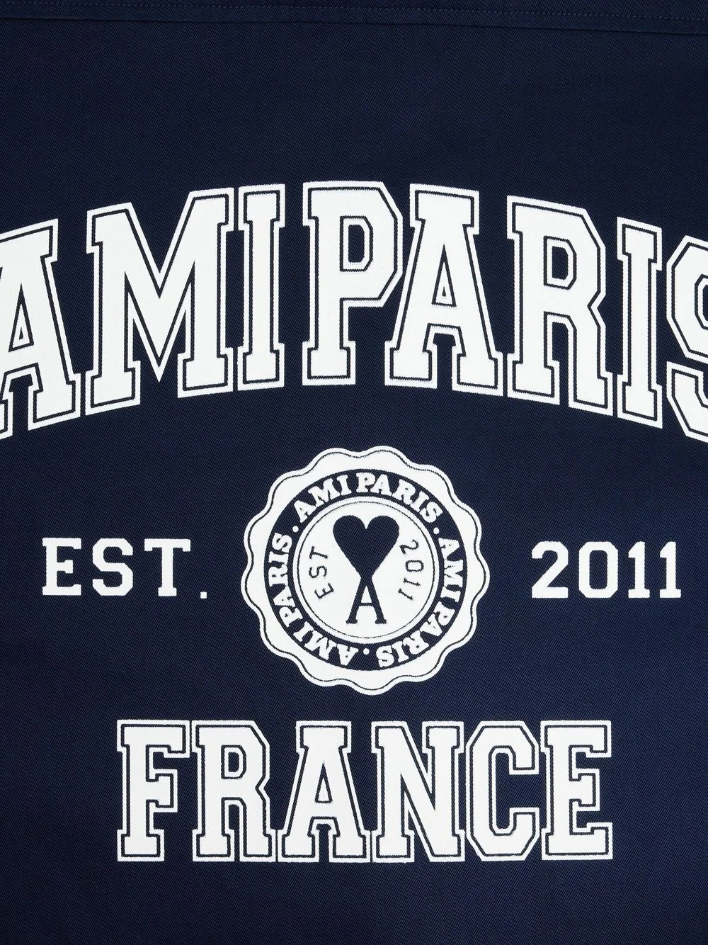 AMI ALEXANDRE MATTIUSSI LOGO-PRINT BUTTON-FRONT SHIRT