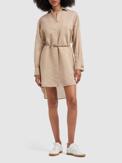 Shop Max Mara Brioso Striped Mini Dress