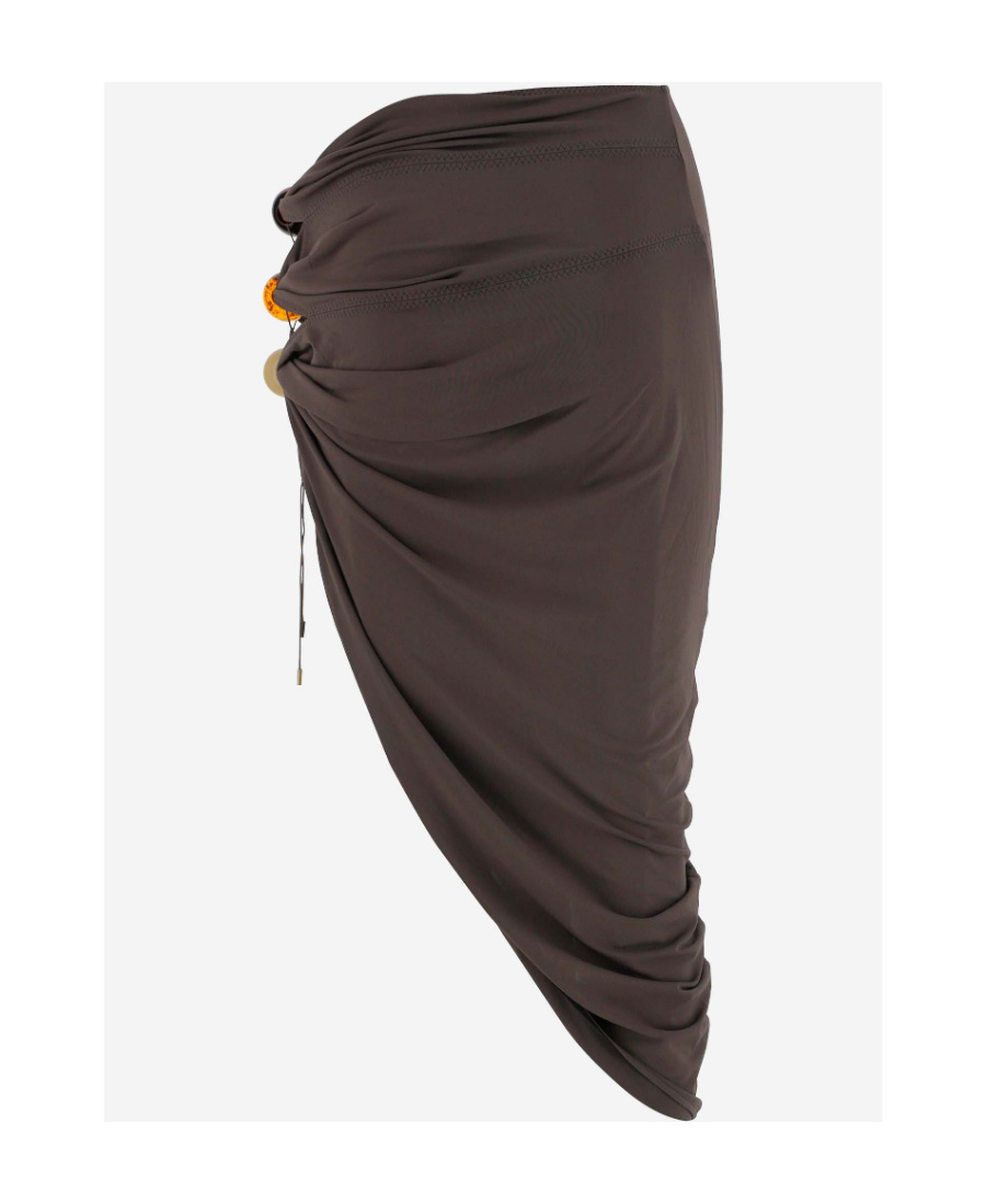 Jacquemus La Perola Cut-out Asymmetrical Skirt In Black