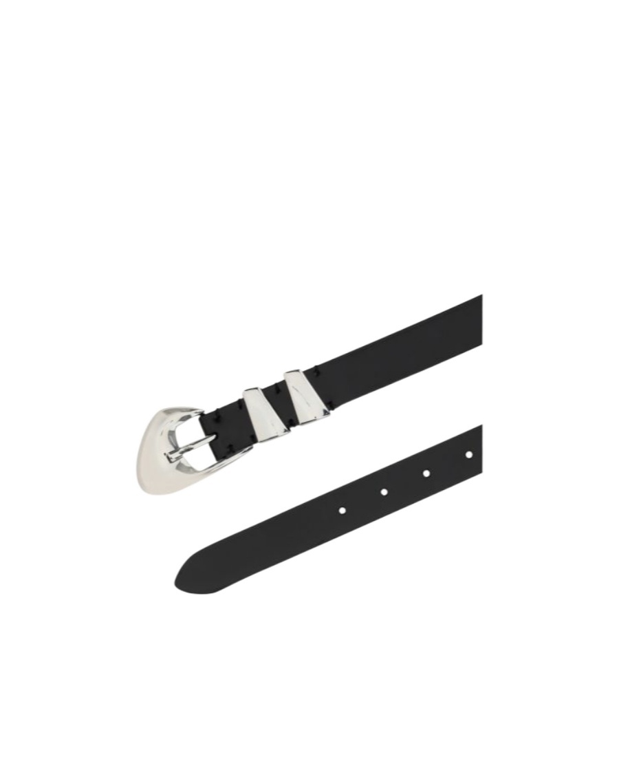 By Far Moore Semi-patent Leather Belt In Black
