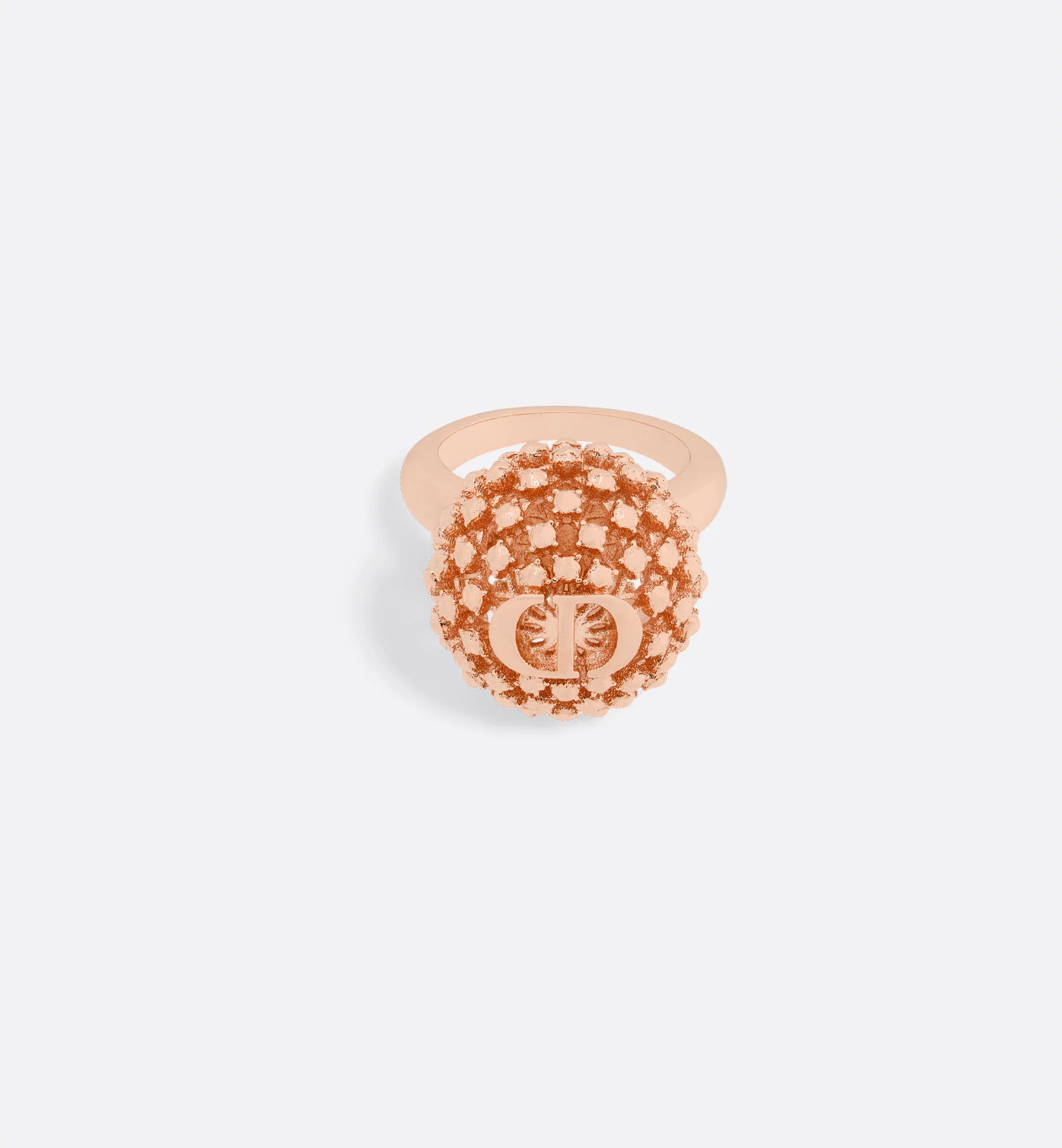 Dior Christian  Logo Engraved Embellished Ring In Gold