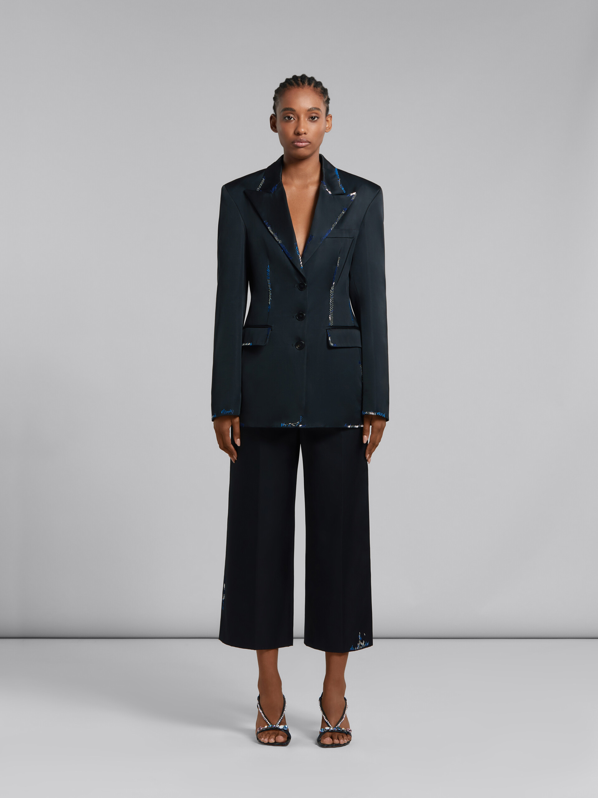 Marni Bead-embellished Single-breasted Blazer In Black