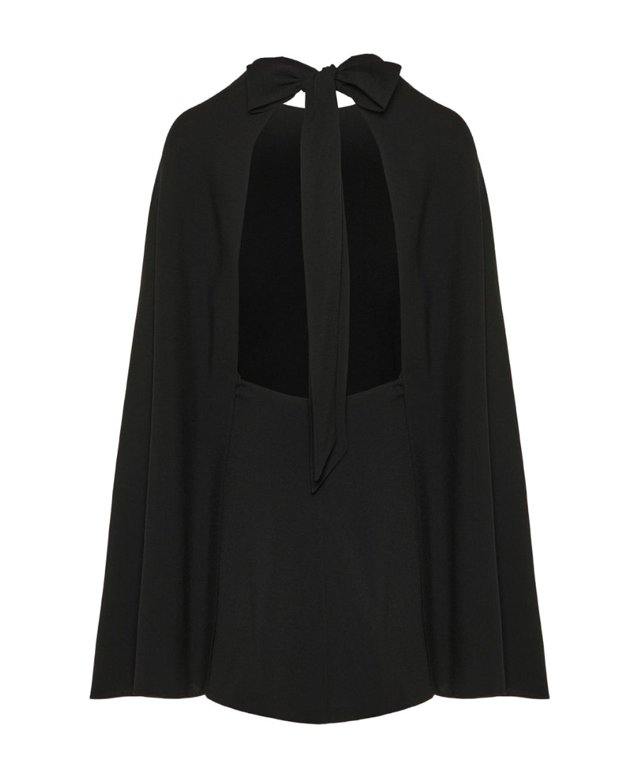 SAINT LAURENT CAPE-STYLE CUT OUT DRESS