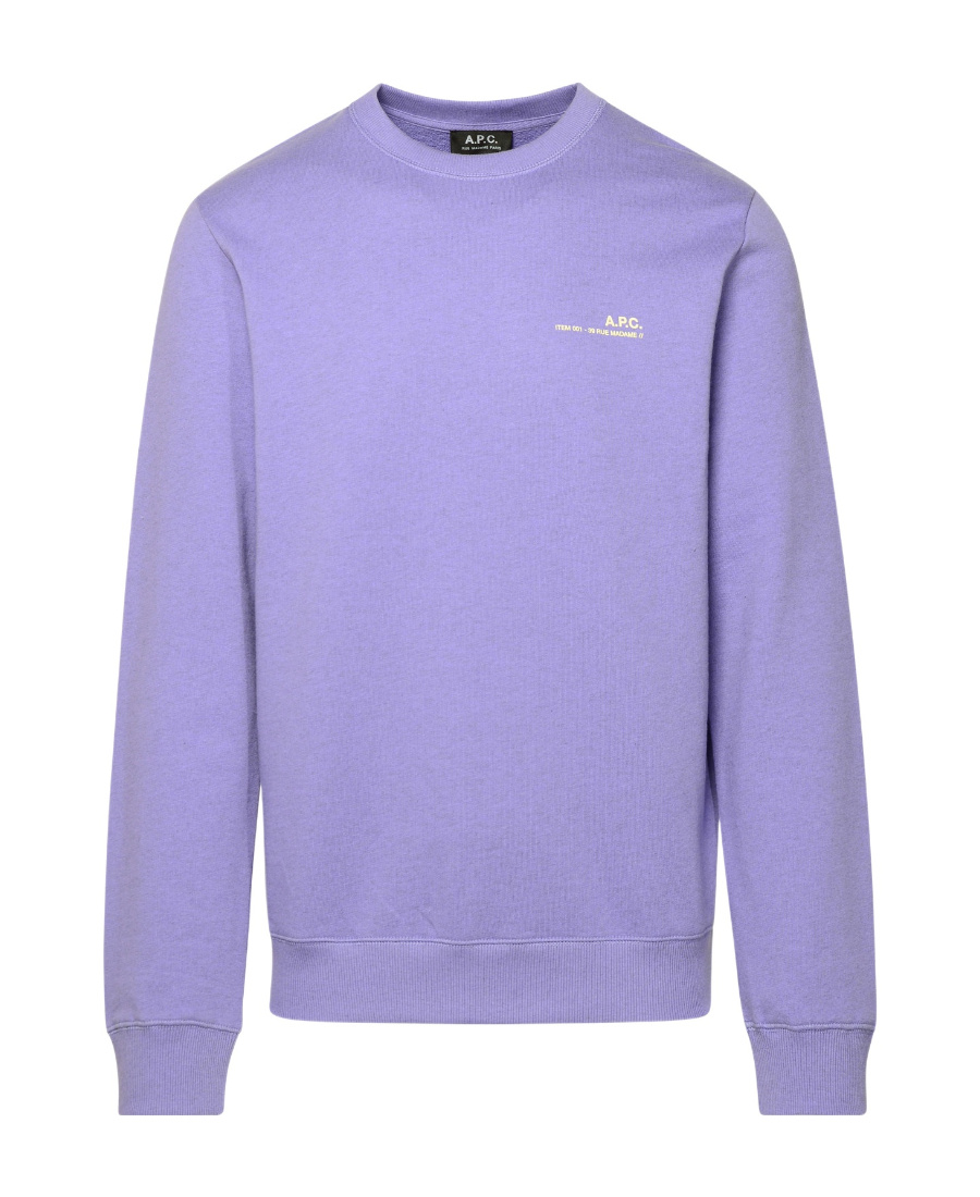 Apc A.p.c. Lilac Cotton Sweatshirt In Blue
