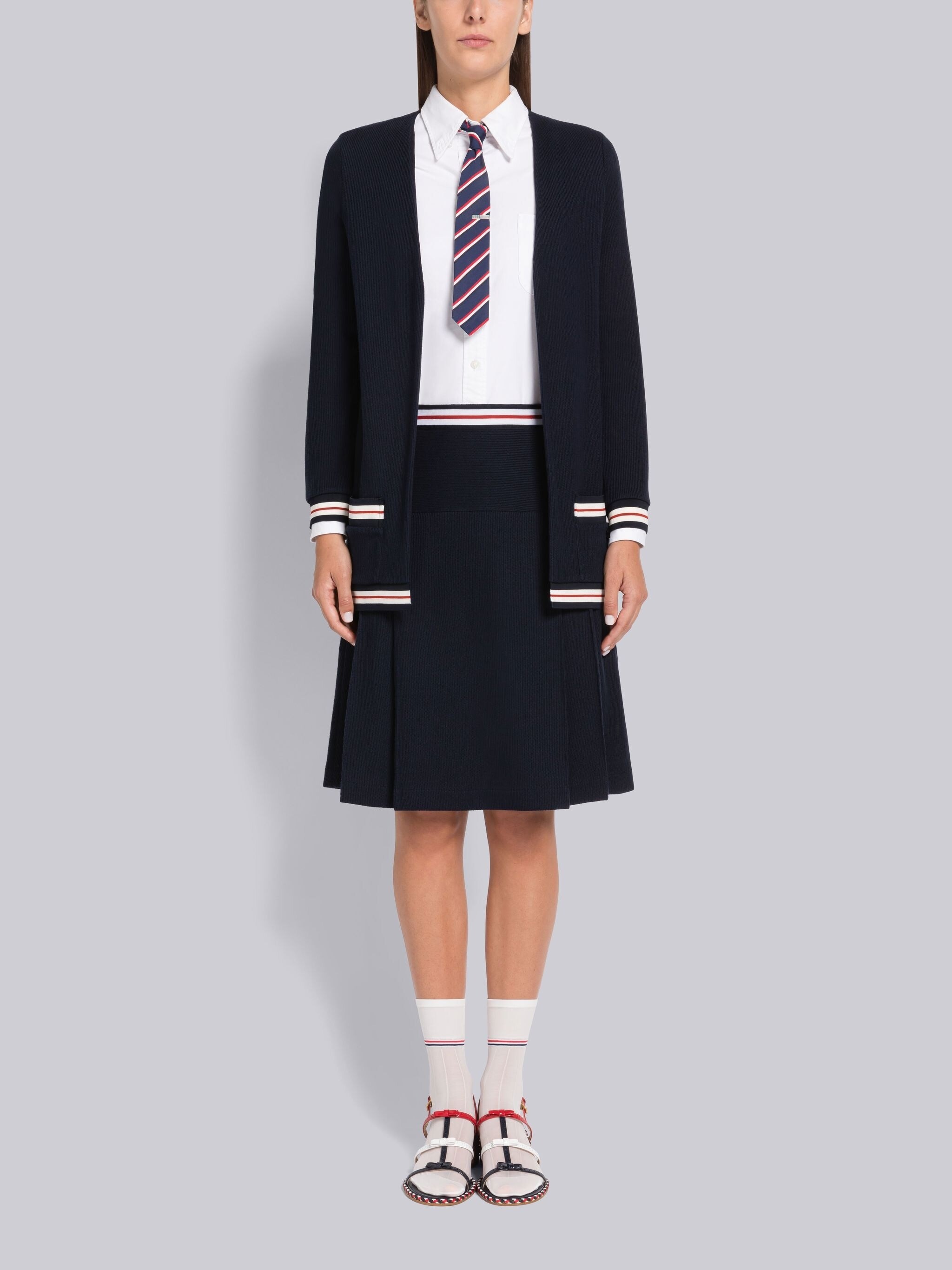 Thom Browne Open-front Cotton Cardigan In Black