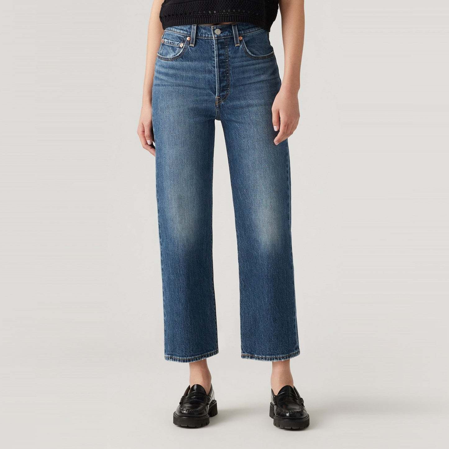 Levi's Straight Nine-quarter Jeans In Blue