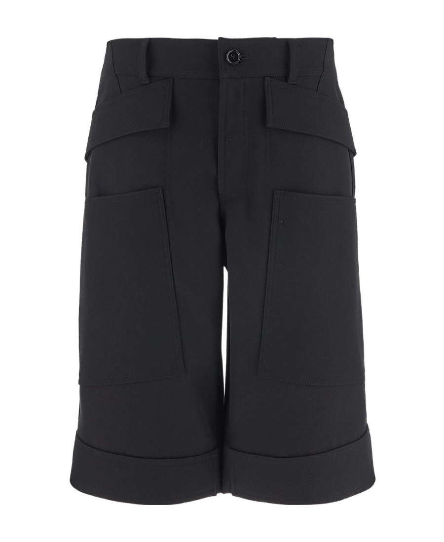 Burberry Relaxed-fit Green Shorts With Elastic Waistband In Black