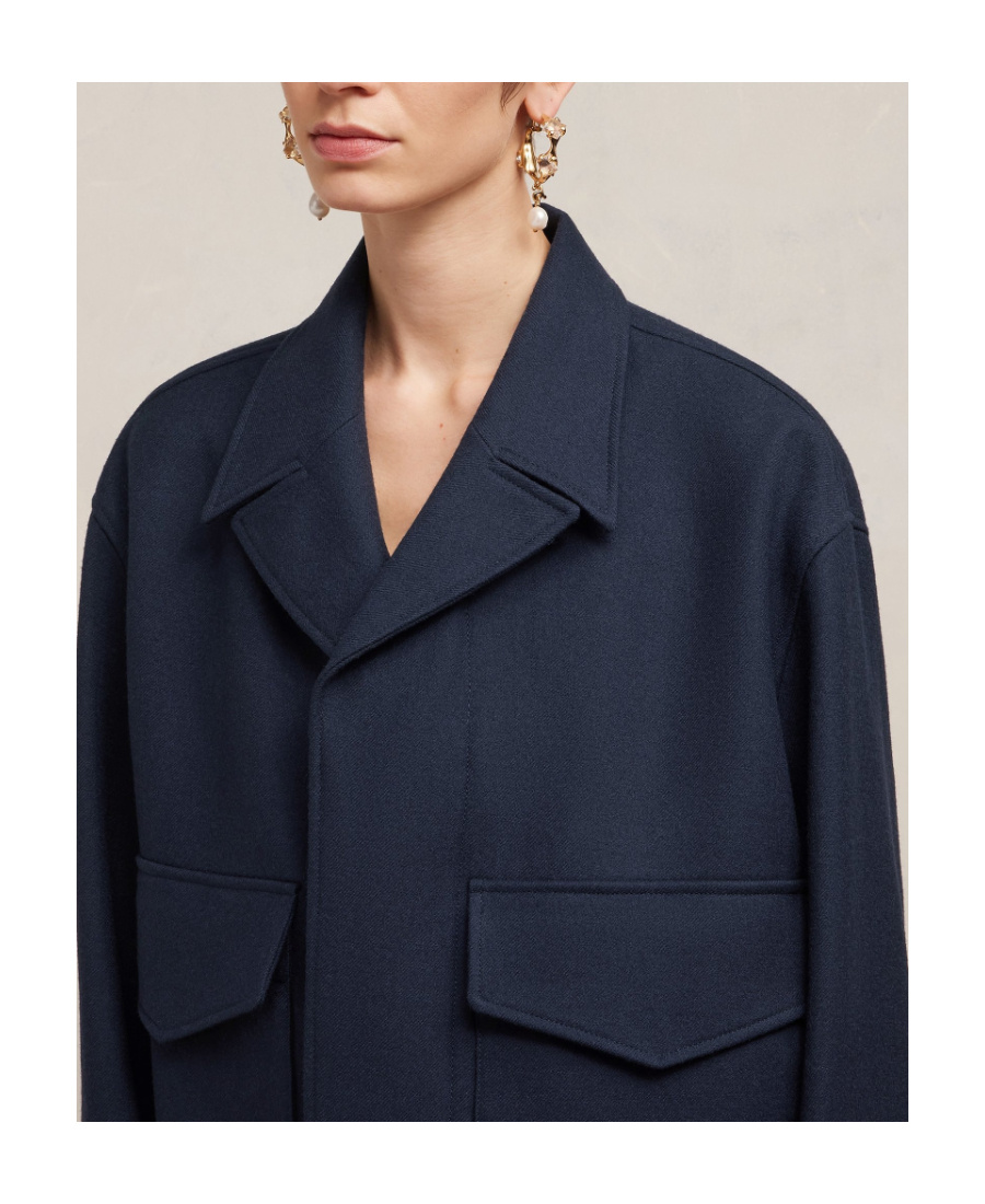 Ami Alexandre Mattiussi Oversize Virgin Wool Jacket In Blue
