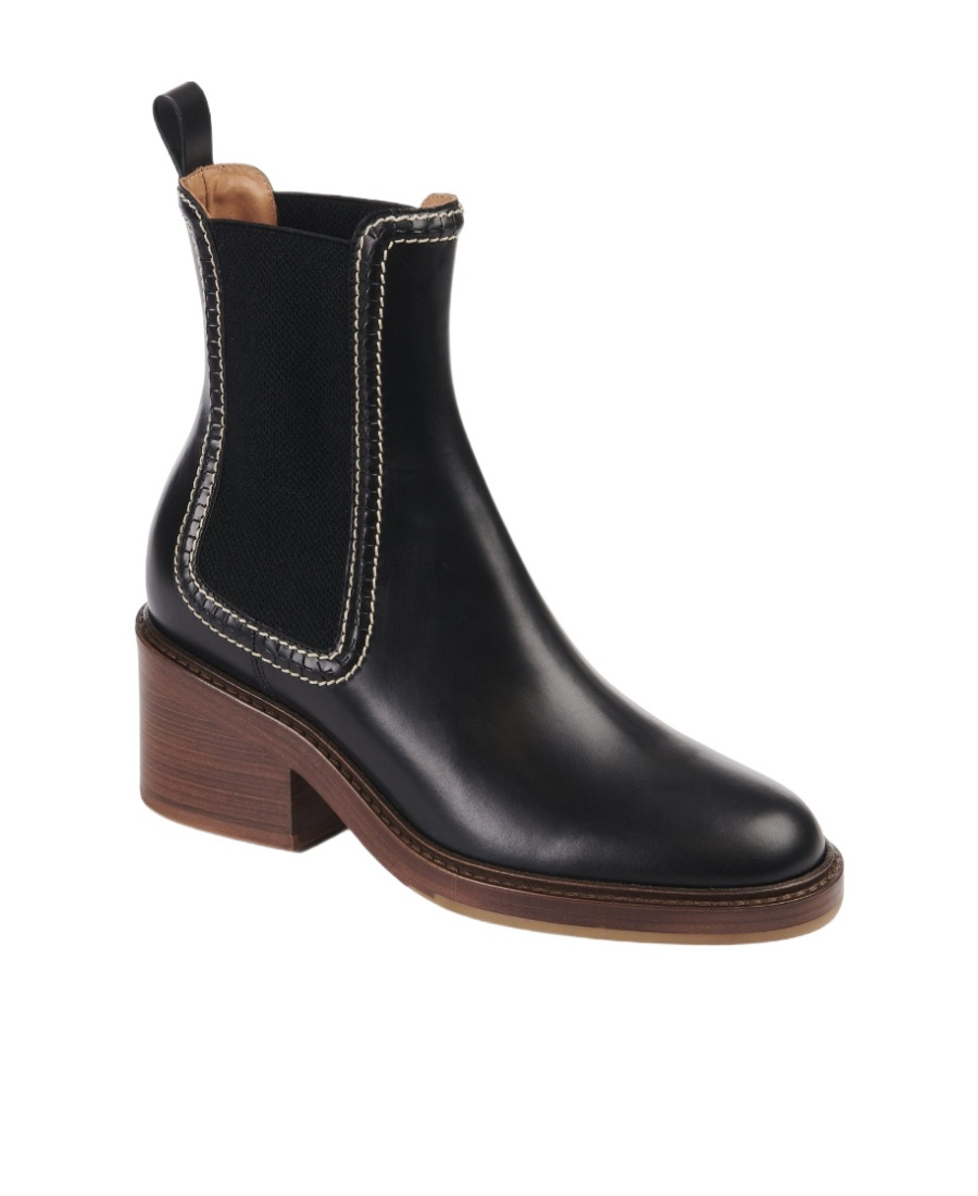 Chloé Black Logo Boots In Black