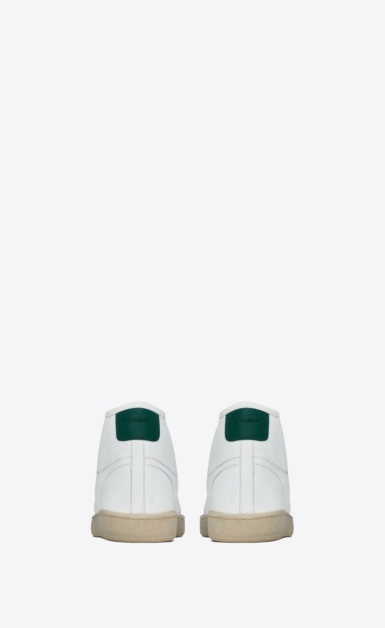 Saint Laurent Sl39 High-top Lace-up Sneakers In White