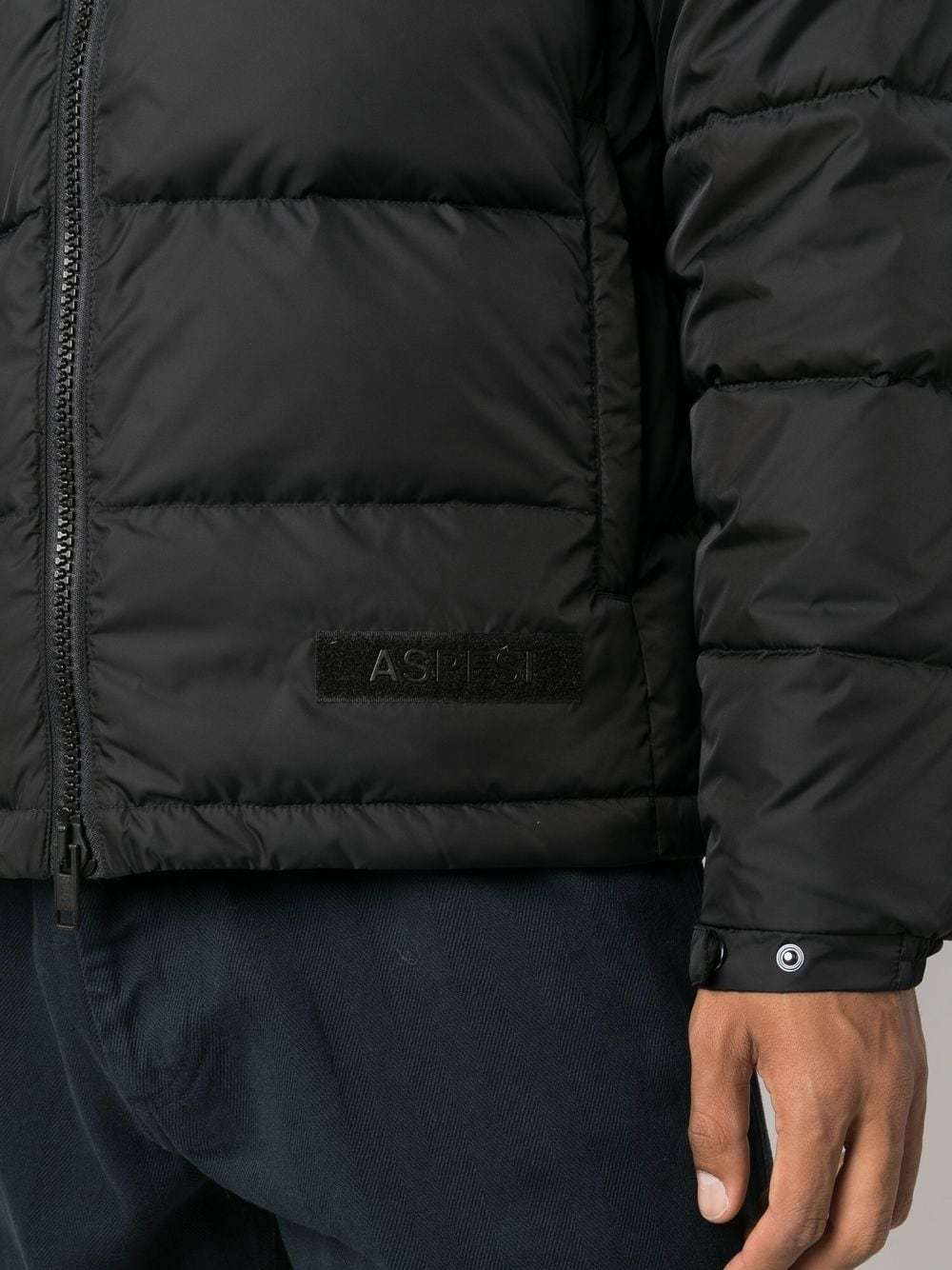 Aspesi Padded Zip-up Jacket In Black