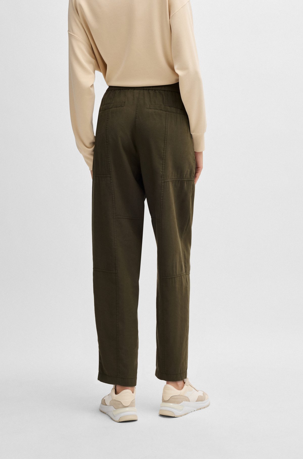 Hugo Boss Elastic Waist Casual Pants In Black