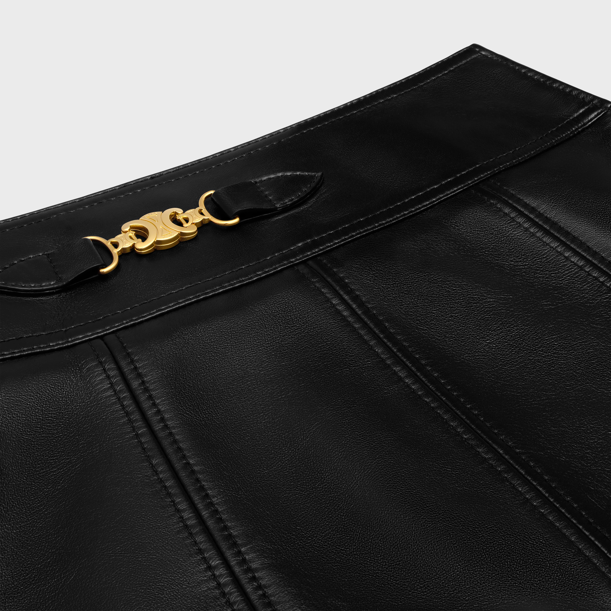 Celine Gourmette Soft Lambskin Mini Skirt In Black