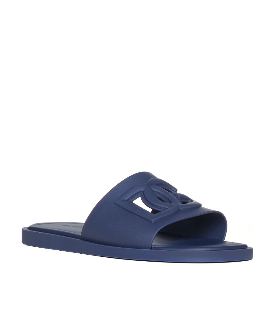 DOLCE & GABBANA LOGO-EMBOSSED CUT-OUT SLIDES